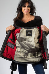 Blouson en cuir Royal Air Force Spitfire 3 noir Femme